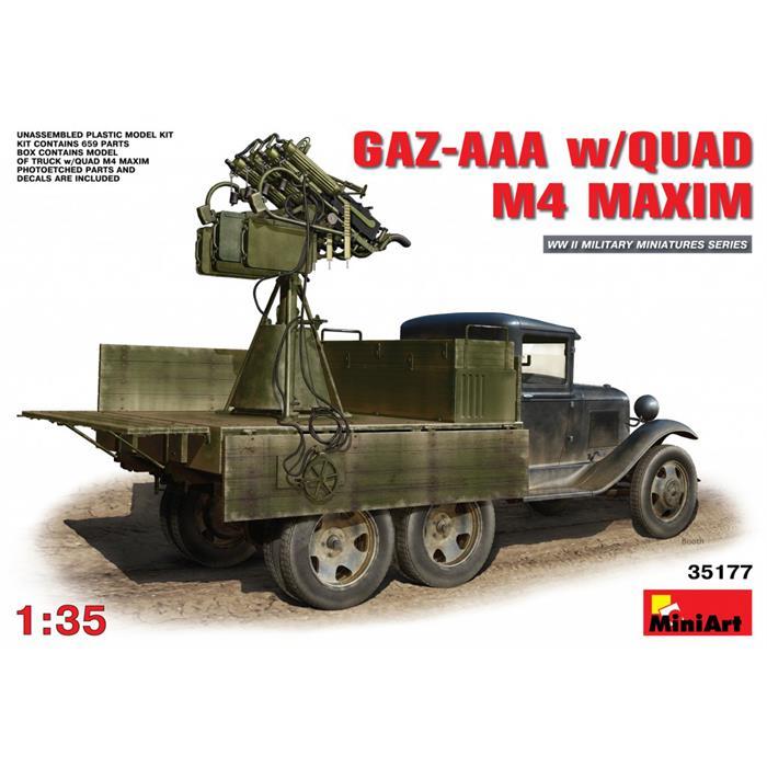 MiniArt GAZ-AAA Dörtlü M4 Maxim ile birlikte.
