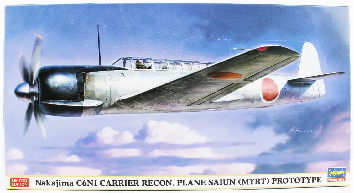 Hasegawa 7528 1/48 Ölçek, Nakajima C6N1 Carrier Recon. Plane Saiun (Myrt) Prototype w/Resin Cast Parts, (Limited Edition), Sava