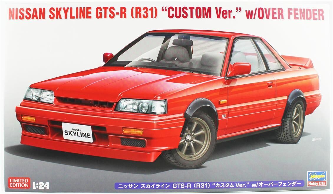 Hasegawa 20695 1/24 Ölçek, Nissan Skyline GTS-R (R31) (Custom Ver. w/ Overfender),(Limited Edition) Otomobil Plastik Model Kiti