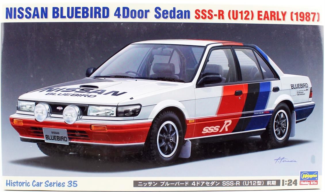 Hasegawa HC35 21135 1/24 Ölçek, Nissan Bluebird 4-Door Sedan SSS-R (U12) 1987, Otomobil, Plastik Model kiti