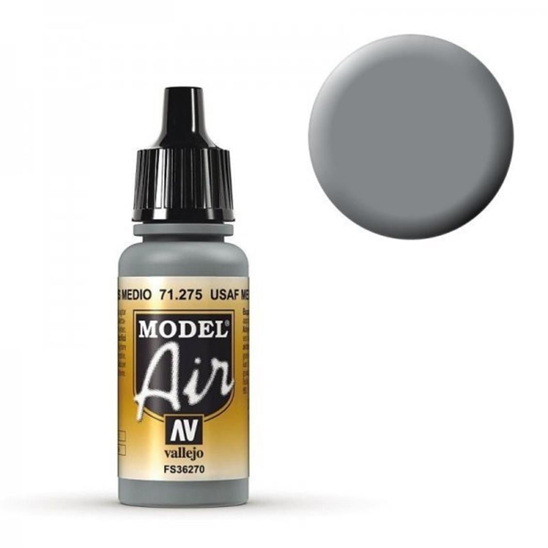 Vallejo 71275 17 ml. USAF Medium Gray FS36270, Model Air Serisi Model Boyası
