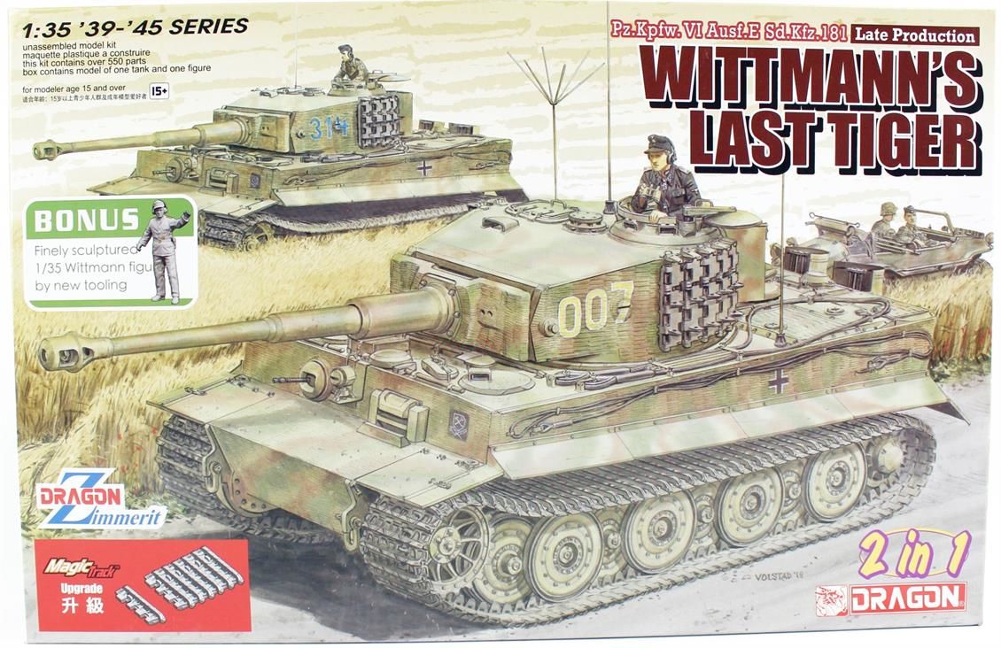 Dragon 6800 1/35 Ölçek, Tiger 1, Geç Dönem Wittmann'ın Son Tankı Plastik Model Kiti
