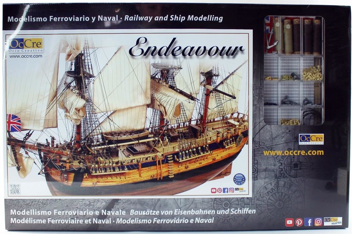 Occre 14005 1/54 Ölçek , Endeavour Yelkenli Tekne Ahşap Model Kiti