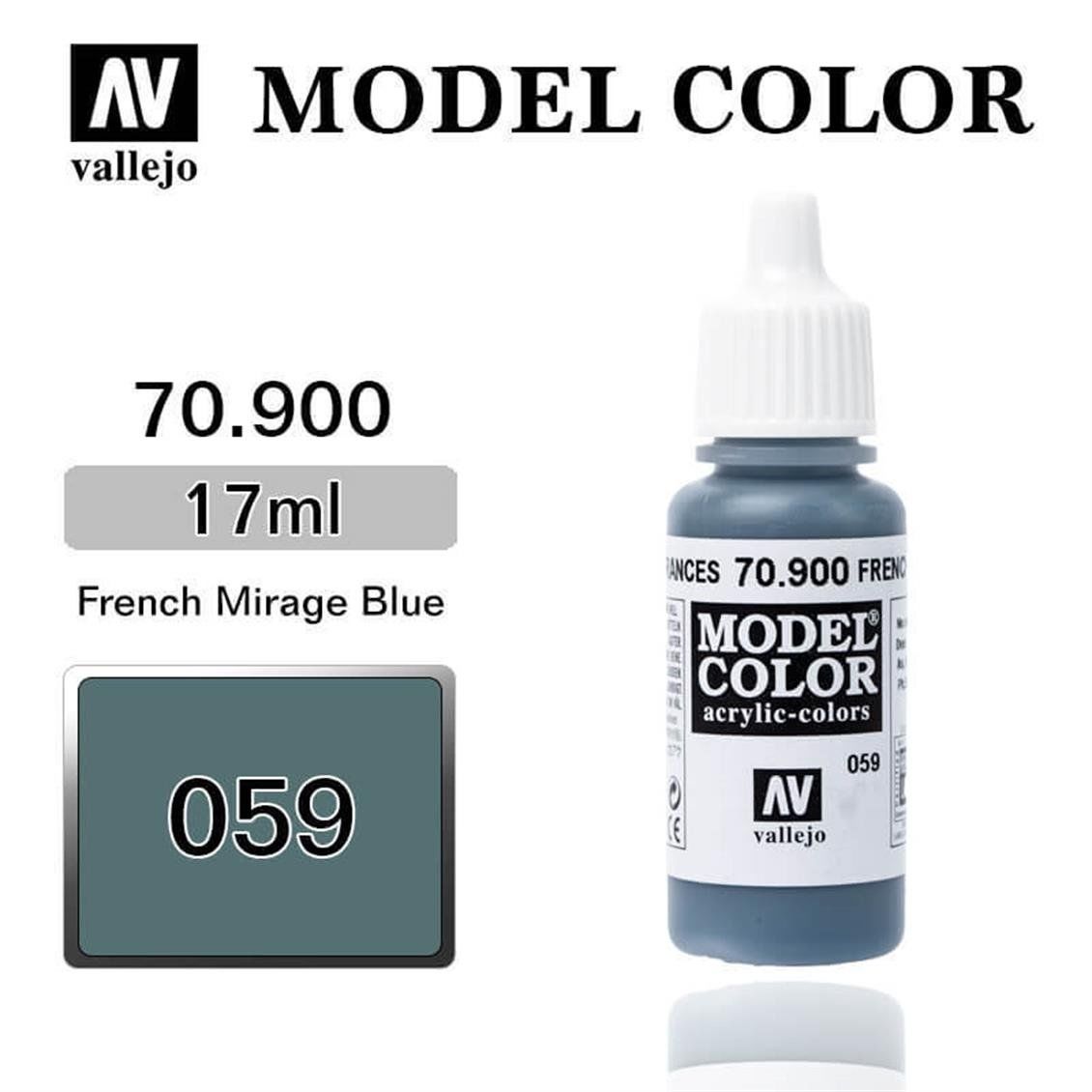 Vallejo 70900 17 ml. (59) French Mirage Blue-Matt, Model Color Serisi Model Boyası