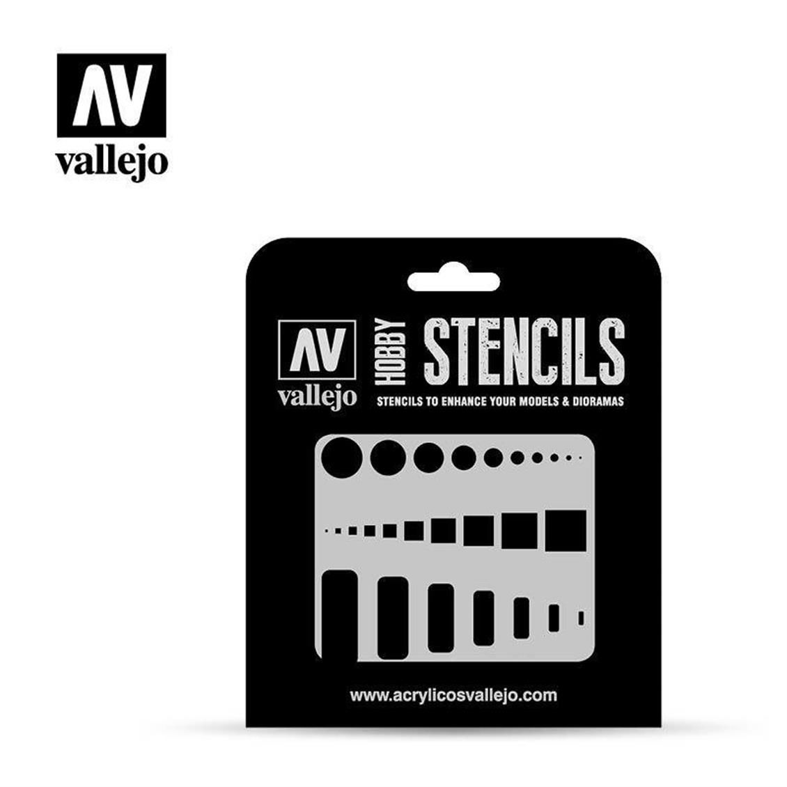 Vallejo ST-AIR003 1/72-1/48-1/32 Ölçek, Geometrik Şemalı Esnek Boya Şablonu