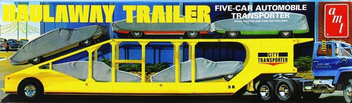 AMT 1193 1/25 Ölçek, 5Car Haulaway Trailer Araba Taşıma Dorsesi, Plastik Model kiti