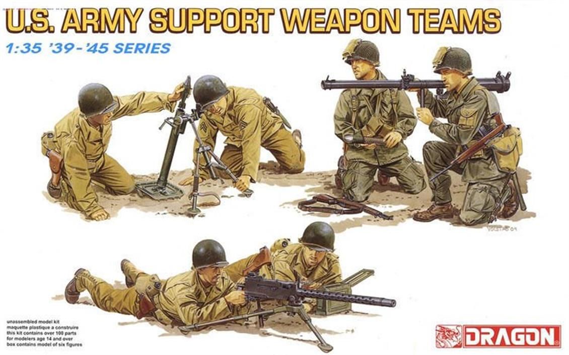 Dragon 6198 1/35 Ölçek, ABD Ordusu Destek Silah Timi Asker Figürleri Plastik Model Kiti