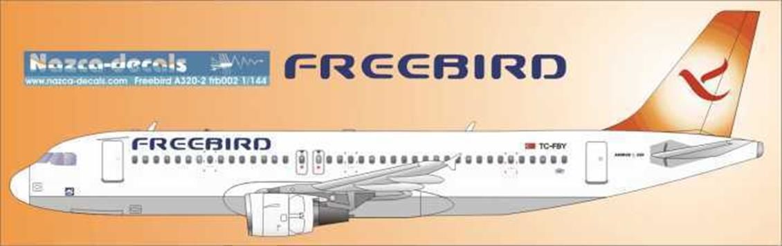 Nazca Decals Frb003 1/144 Ölçek, Freebird Decal-New Scheme Orange Tail