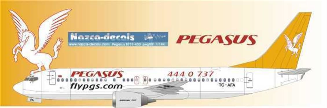 Nazca Decals Peg001 1/144 Ölçek, Pegasus B737-400 Classic -Tc Afa