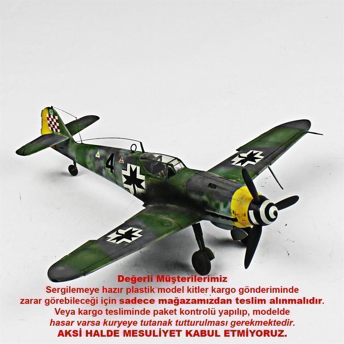 QD032 1/48 Ölçek, Messerschmitt Bf 109 G-2 Sergilemeye Hazır Plastik Uçak Maketi