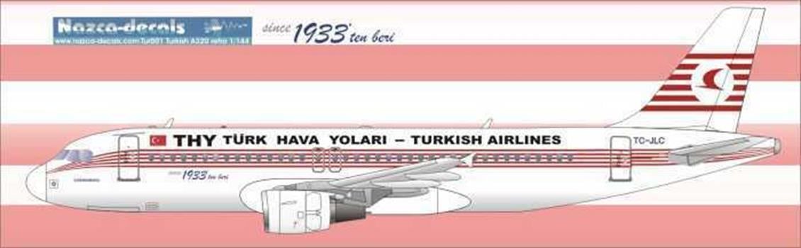 Nazca Decals Tur001 1/144 Ölçek, Turkish Decal- A 320-Retro Anniversar