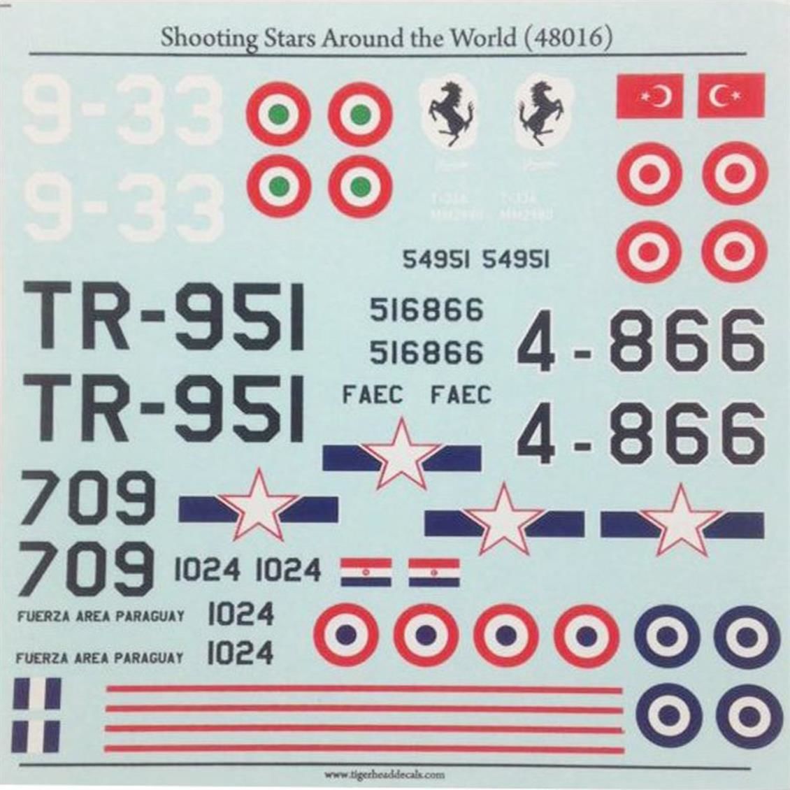 Tiger Head Decals 48016 1/48 Ölçek, Shooting Stars Around the World