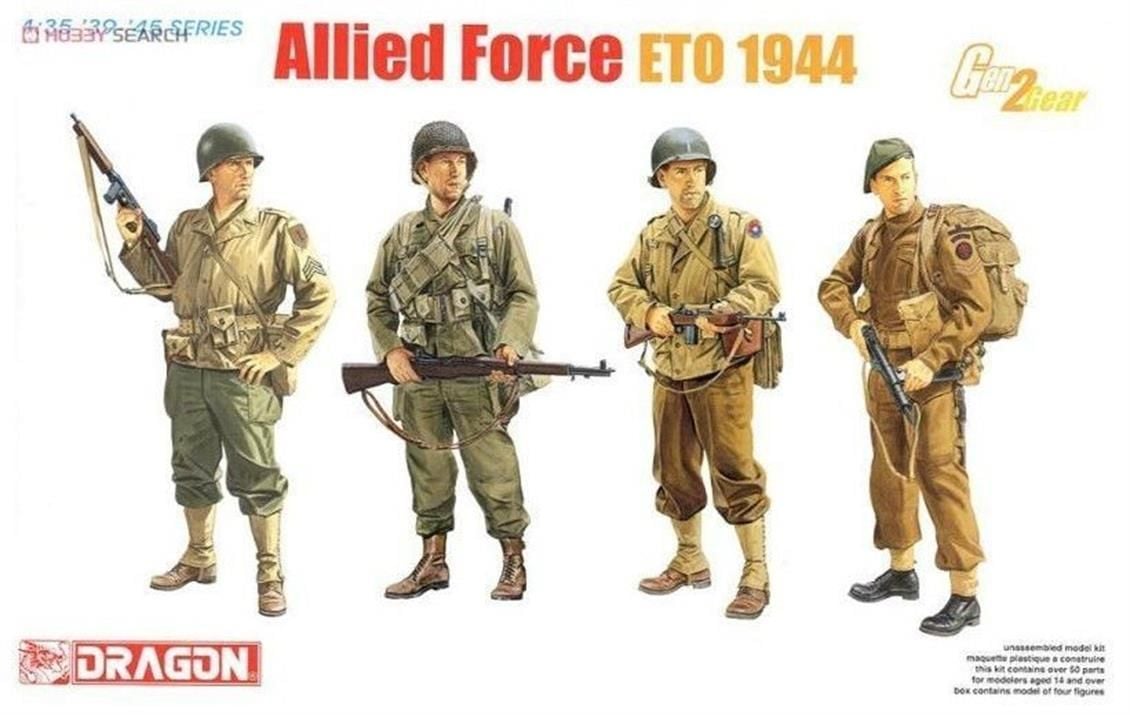 Dragon 6653 1/35 Ölçek, Müttefik Kuvvetler (ETO 1944) Asker Figürleri Plastik Model Kiti