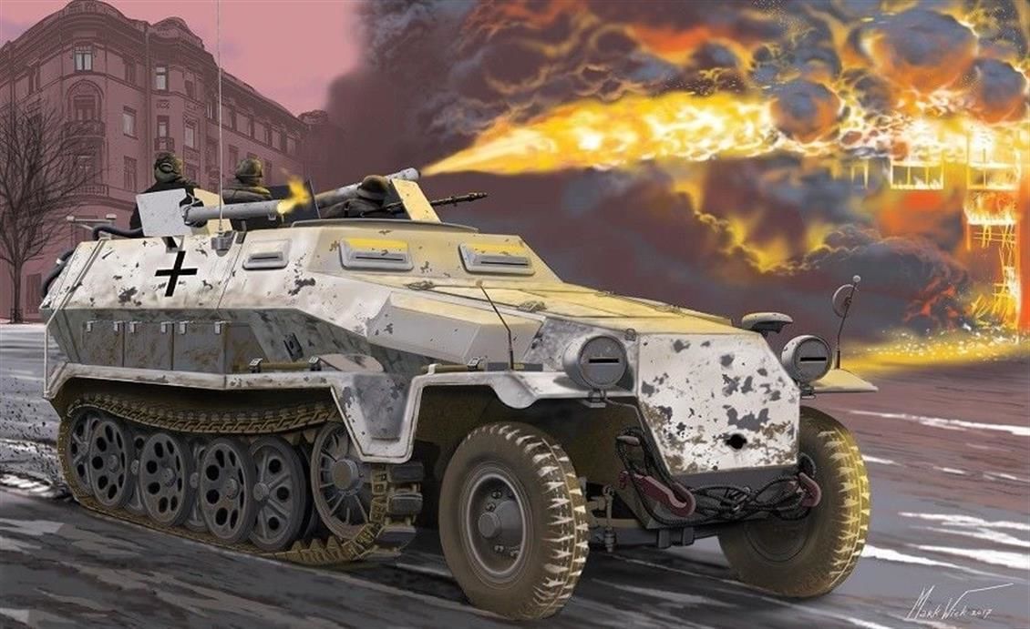 Dragon 6864 1/35 Ölçek, Sd.Kfz.251/16 Ölçek, Ausf.C (with 4mm Flammpanzerwagen) Zırhlı Muharebe Aracı Plastik Model Kiti