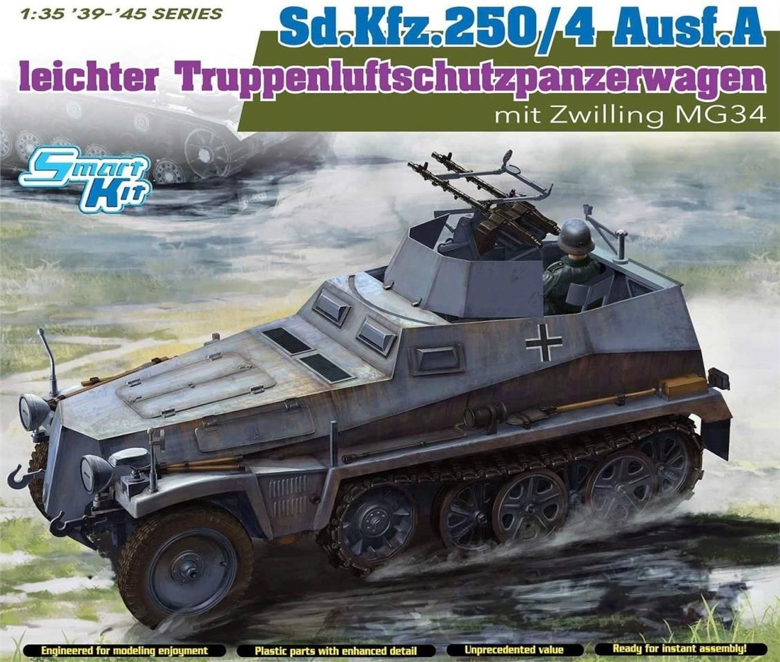 Dragon 6878 1/35 Ölçek, Sd.Kfz.250/4 Ausf.A (with Zwilling MG34) Uçaksavar Plastik Model Kiti