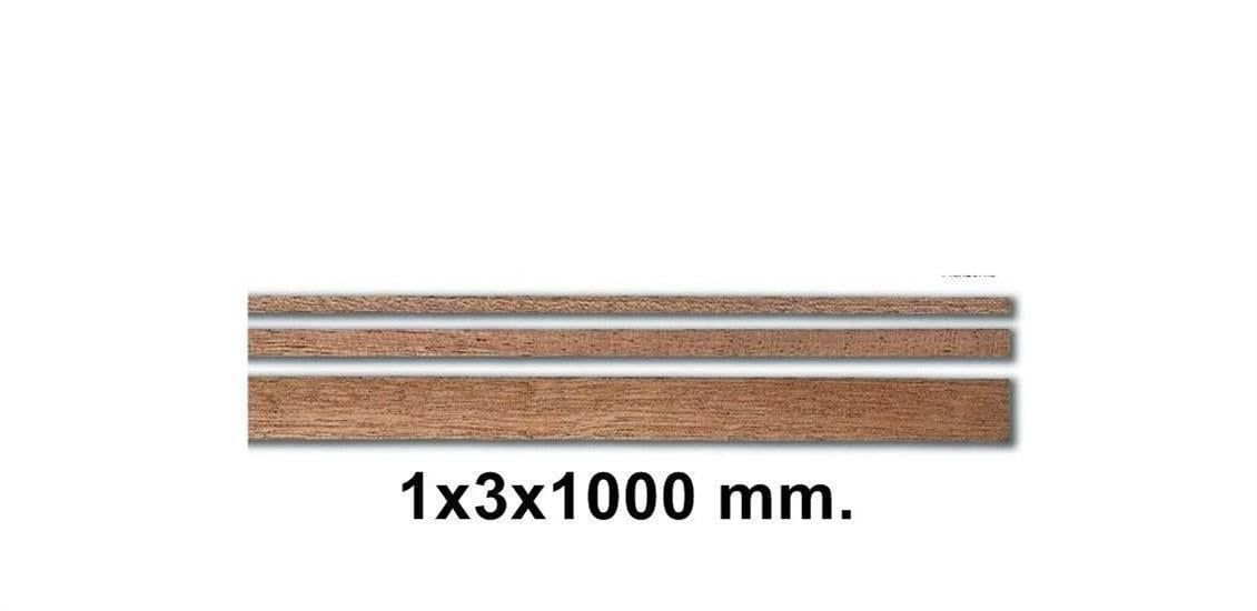 Constructo 80121 Ahşap Çıta- Blackish Manzonia-1X3X1000 Mm-10 Adet