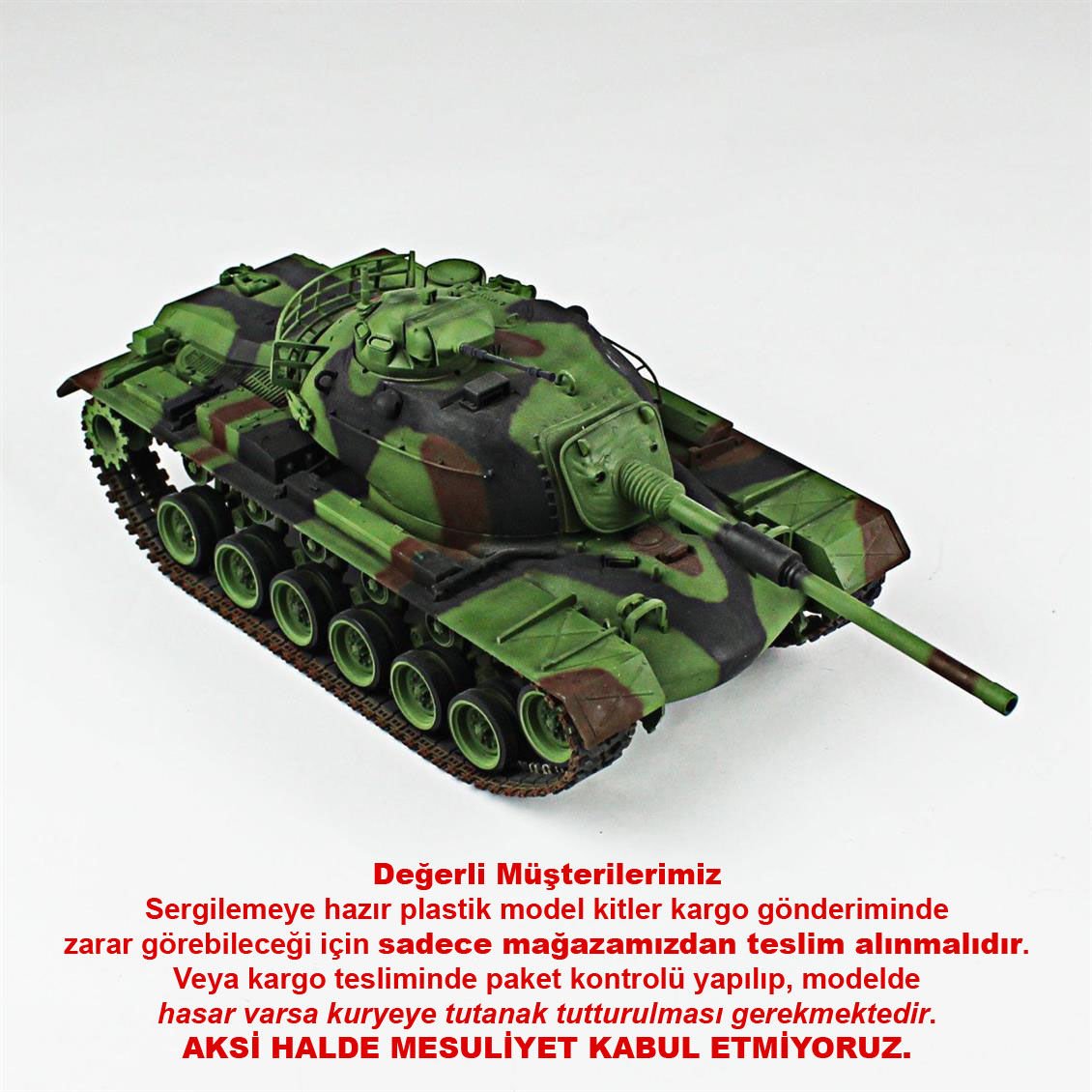 QD200 1/35 Ölçek, M48A5T1, Hobbytime, Sergilemeye Hazır Plastik Tank Maketi