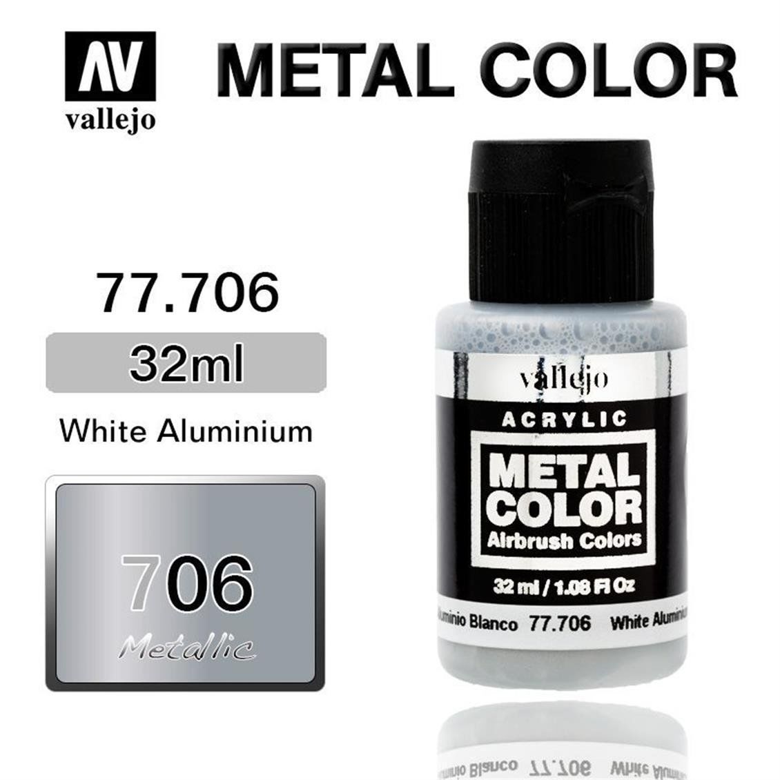 Vallejo 77706 32 ml. White Aluminium, Metal Color Serisi Model Boyası