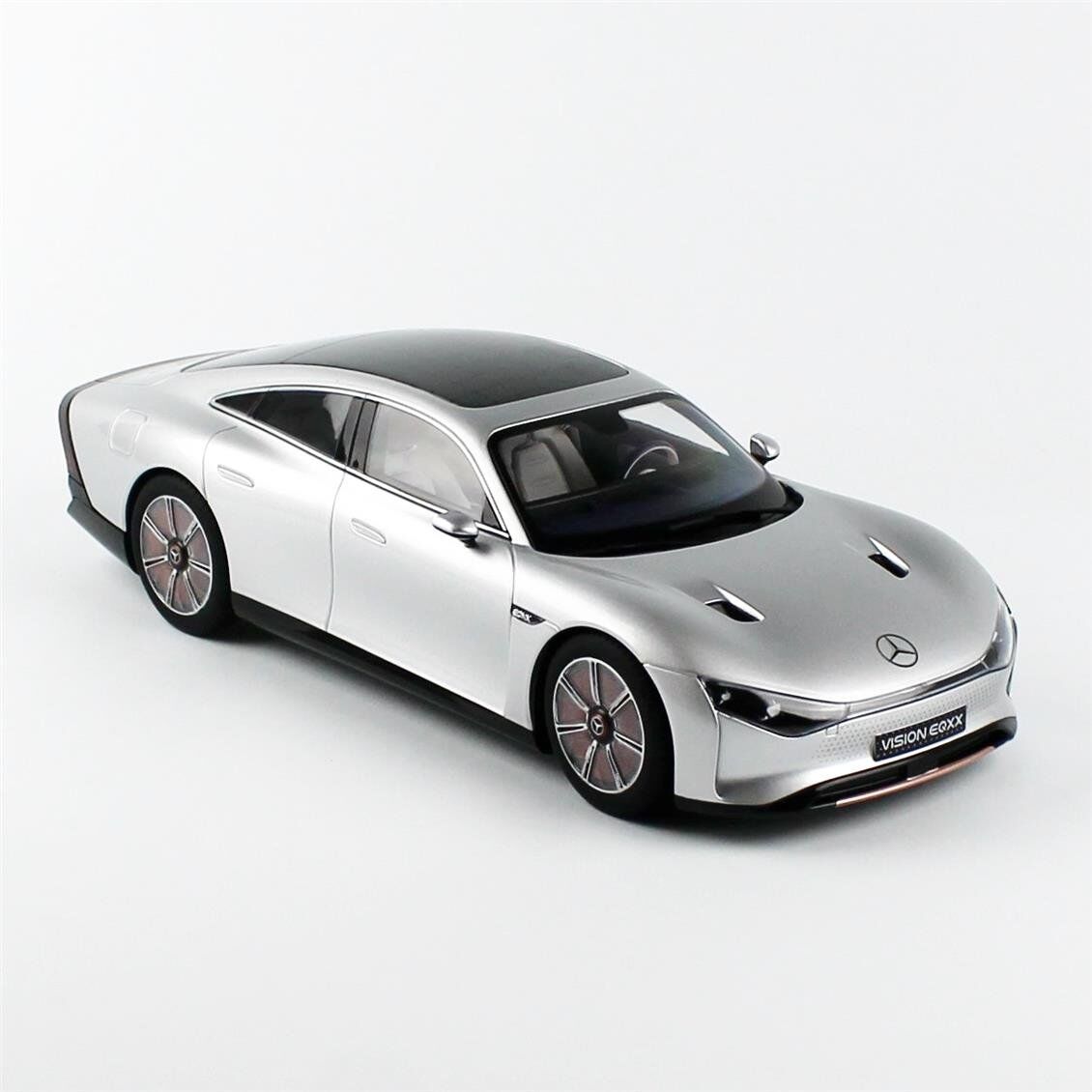 NZG 1073/55 1/18 Ölçek, Mercedes-Benz Vision EQXX alüminyum Gümüş, Sergilemeye Hazır Metal Model