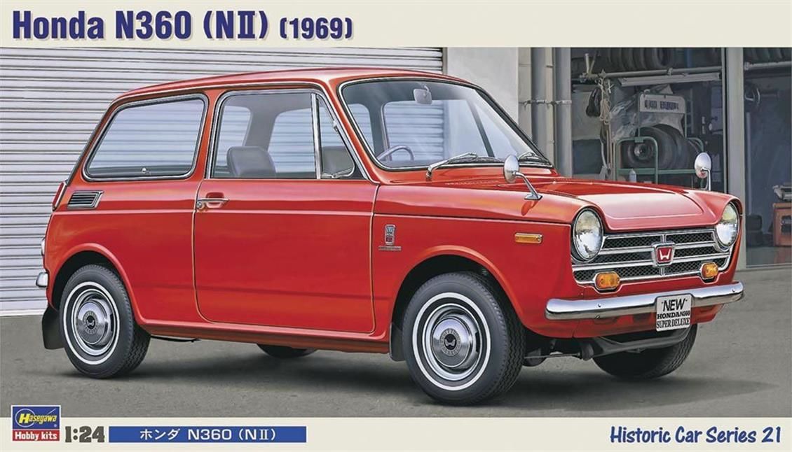Hasegawa HC21 21121 1/24 Ölçek, Honda N360 (NII) 1969, Otomobil, Plastik Model kiti