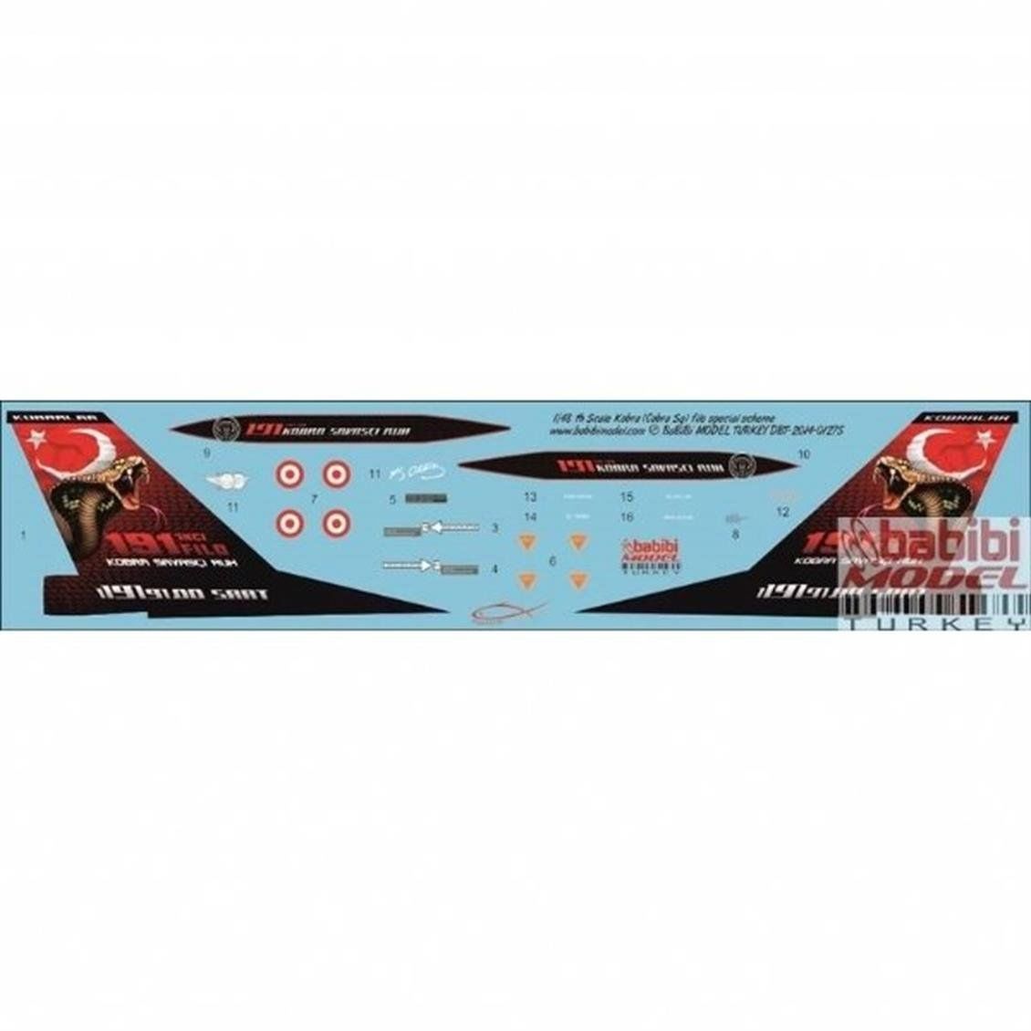 Babibi DBT01274 1/72 Ölçek, Kobra Filo, Dekal Çıkartma