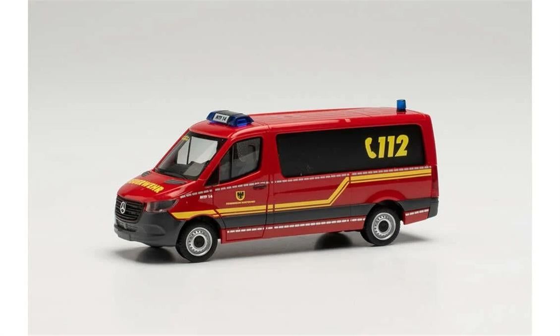Herpa 949583 1/87 Ölçek, MB Sprinter, İtfaiye Minibüsü, Sergilemeye Hazır Model Araç