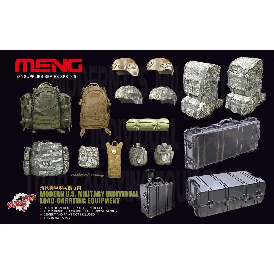 Meng SPS-015 1/35 Ölçek, U.S. Modern, Asker Yük Taşıma Ekipmanları, Plastik Model kiti