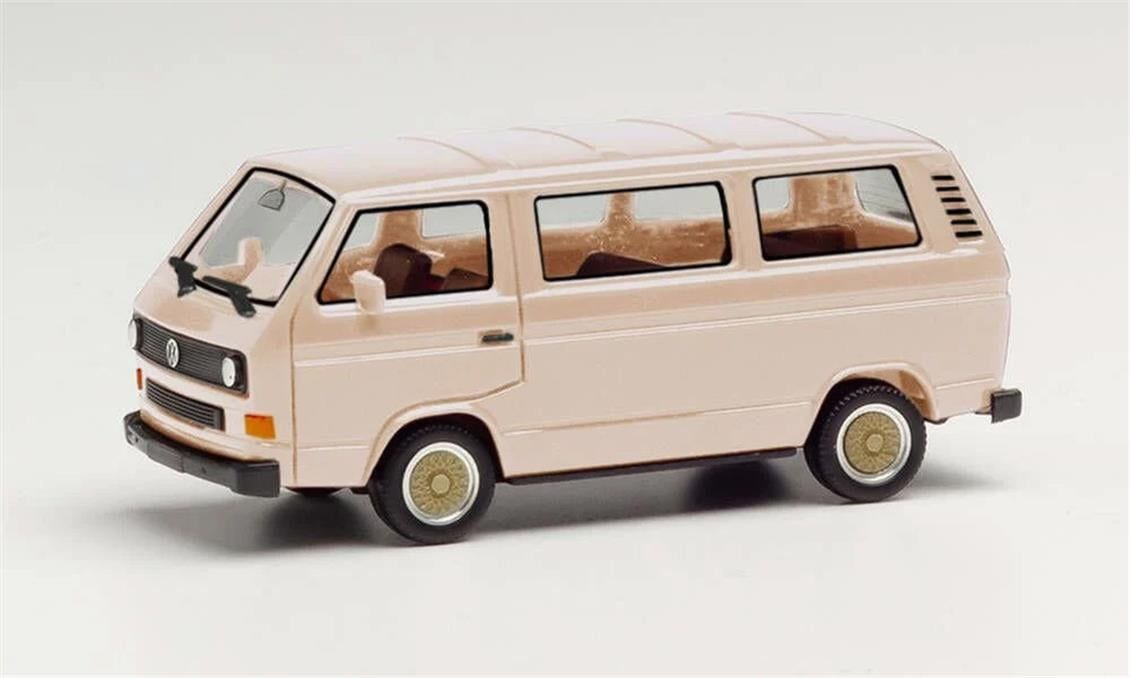 Herpa 420914-002 1/87 Ölçek, VW T3 Minibüs, Bej, Sergilemeye Hazır Model Araç