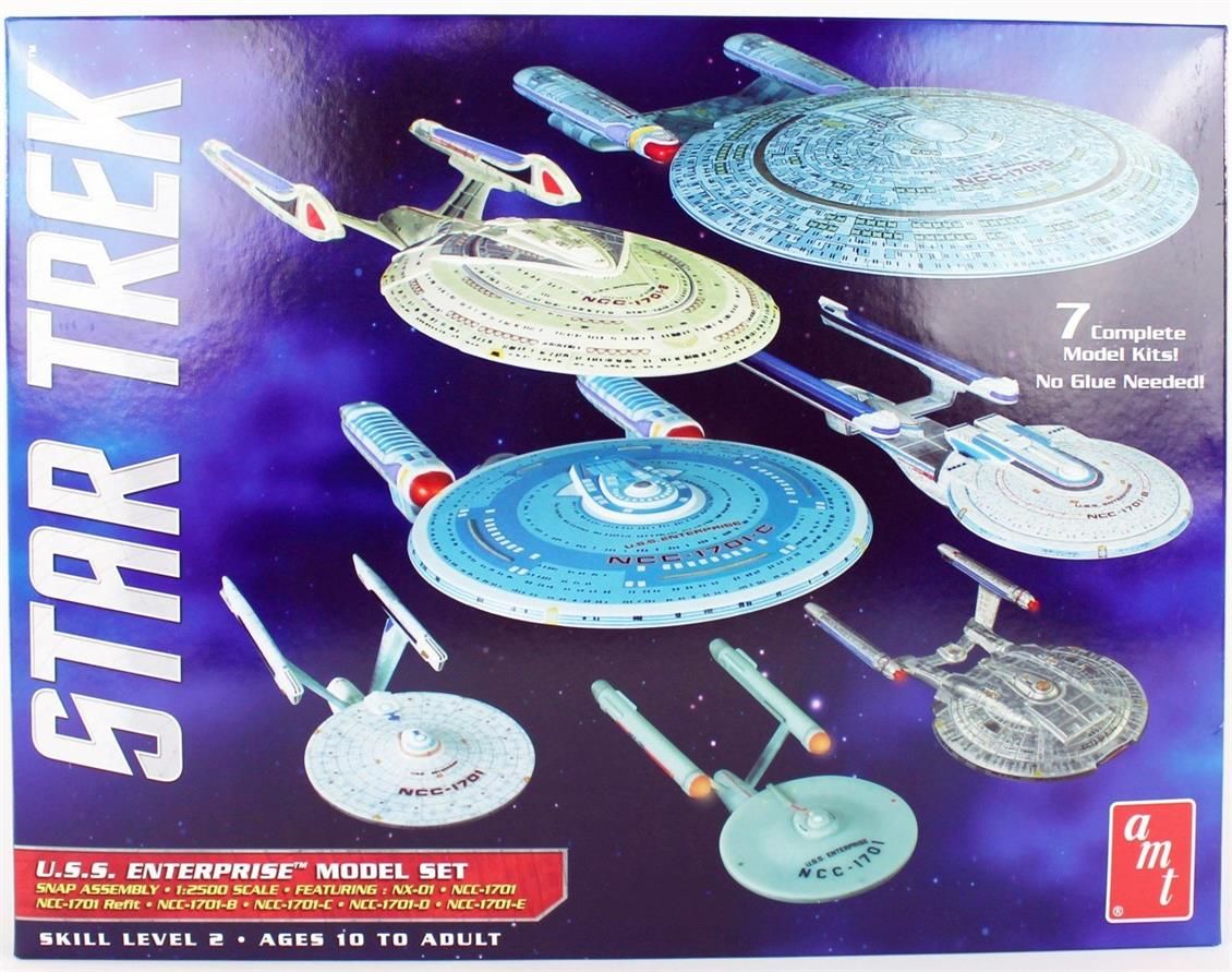 AMT 0954 1/2500 Ölçek, Star Trek U.S.S. Enterprise Box Set (Snap), Plastik Uzay Aracı Maketi