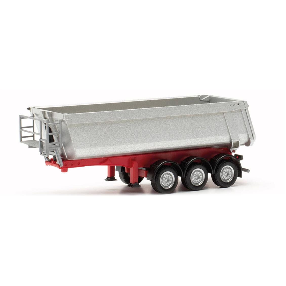 Herpa 077026-002 1/87 Ölçek, Schmitz Cargobull, Çelik Tekneli Damperli Yarı Römork, Gümüş Gri, Sergilemeye Hazır Model Araç