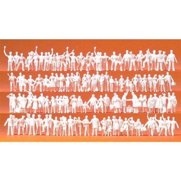 Preiser 16325 1/87 Ölçek, Demiryolu Personelleri ve Yolcular, Plastik Figürleri, Boyasız, 120 Adet