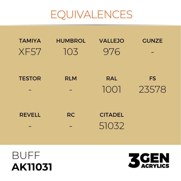 AK 11031 17 ml. Buff, 3GEN Akrilik Model Boyası