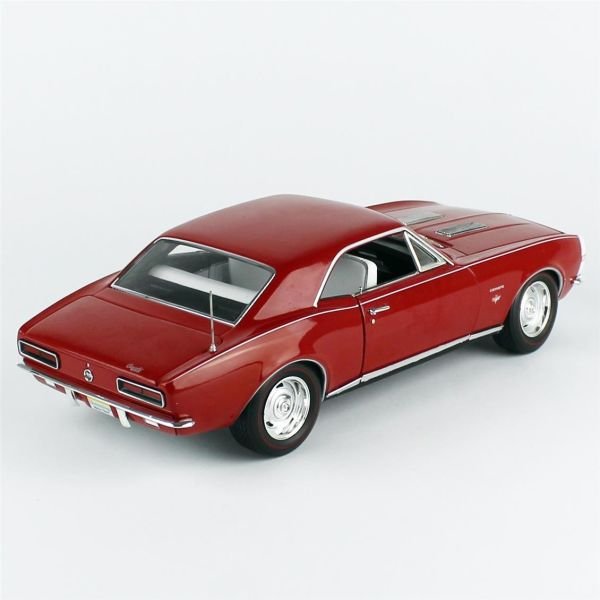 AutoWorld AMM1288 1/18 Ölçek, 1967 Chevrolet Camaro SS/RS (Hemmings), Bolero Red, Sergilemeye Hazır Metal Araba Modeli