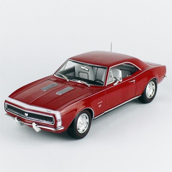 AutoWorld AMM1288 1/18 Ölçek, 1967 Chevrolet Camaro SS/RS (Hemmings), Bolero Red, Sergilemeye Hazır Metal Araba Modeli