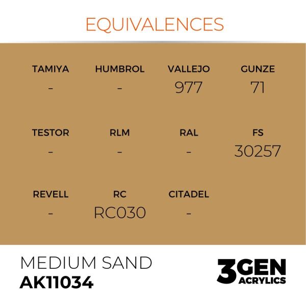 AK 11034 17 ml. Medium Sand, 3GEN Akrilik Model Boyası
