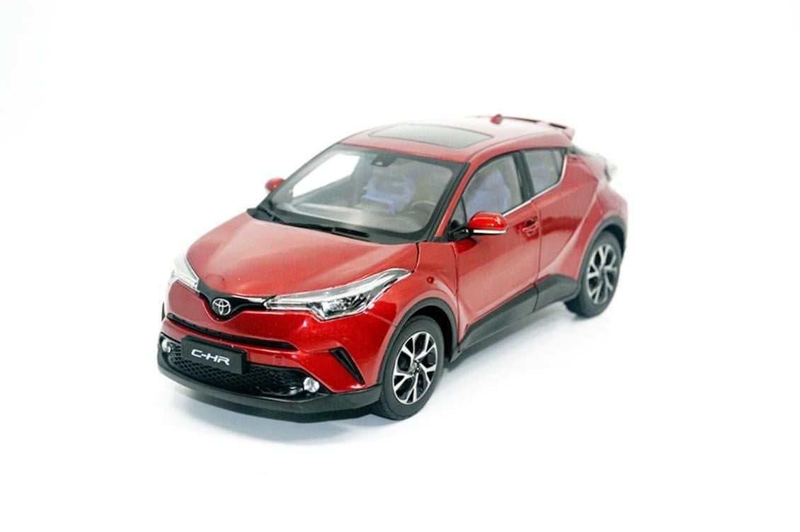 Paudi Model 2533R 1/18 Ölçek, 2019 Toyota CHR, Kırmızı, Sergilemeye Hazır Metal Araba Modeli