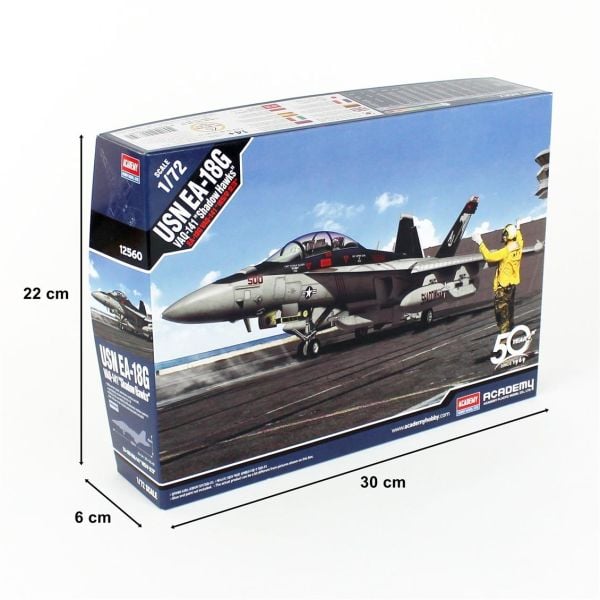 Academy 12560 1/72 Ölçek, EA-18G VAQ-141 (Shadowhawks) Savaş Uçağı, Plastik Model kiti