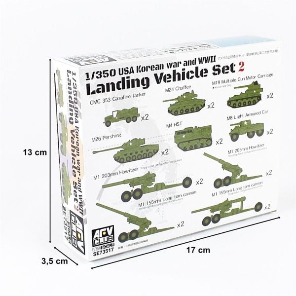 AFV Club SE73517 1/350 Ölçek, USA Korea WAR & WW2 Çıkartma Gemisi Araç Seti, Plastik Model kiti