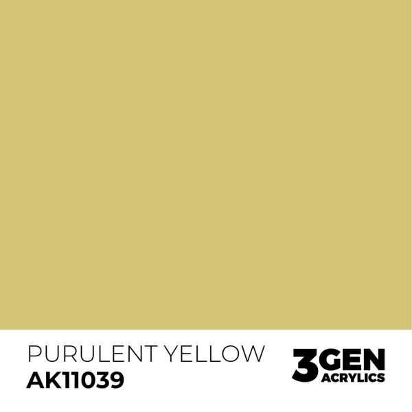 AK 11039 17 ml. Purulent Yellow, 3GEN Akrilik Model Boyası