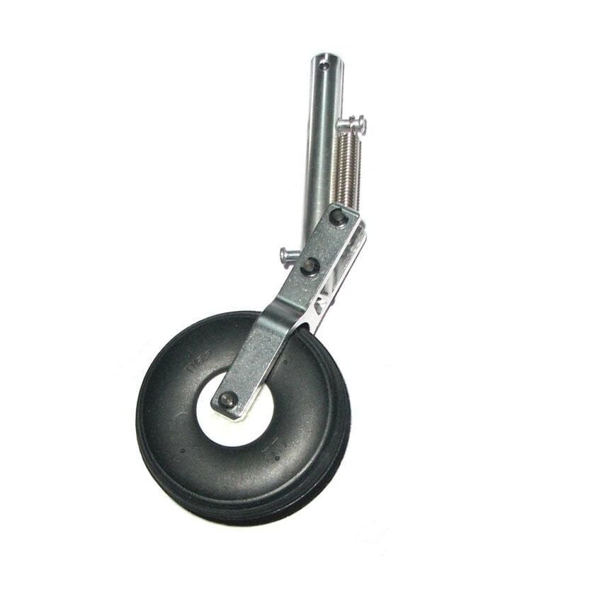 Yaylı İniş Takımı H:130mm  Teker Çapı:55mm, Bağlantı Mil Yuvası: 4mm