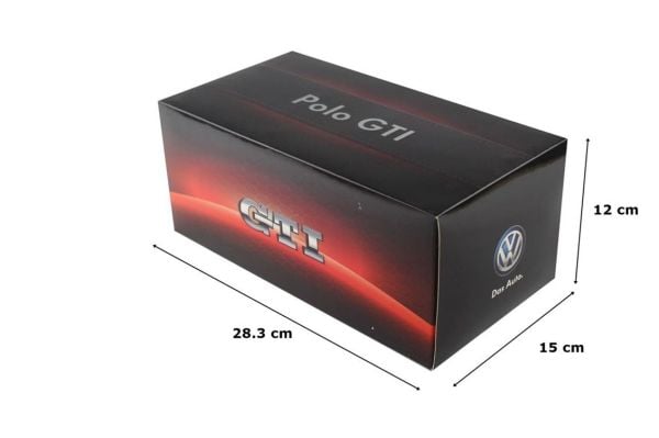 Paudi Model 2339W 1/18 Ölçek, 2015 Volkswagen Polo GTI, Beyaz, Sergilemeye Hazır Metal Araba Modeli