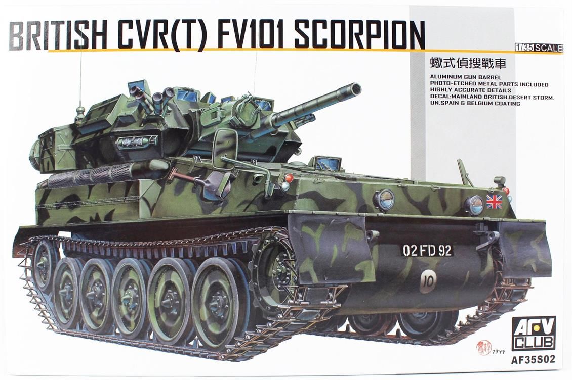 AFV Club AF35S02 1/35 Ölçek, FV101 UK SCORPION Tankı, Plastik Model kiti