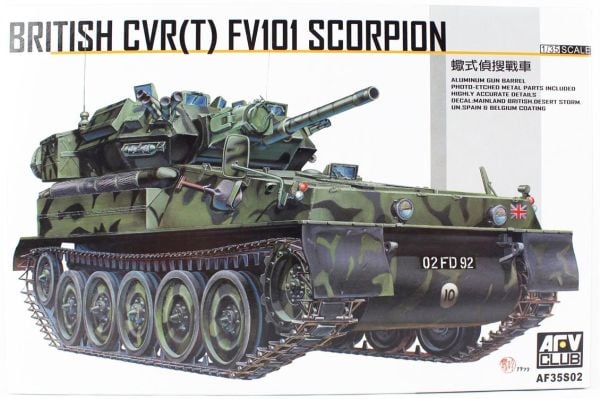 AFV Club AF35S02 1/35 Ölçek, FV101 UK SCORPION Tankı, Plastik Model kiti