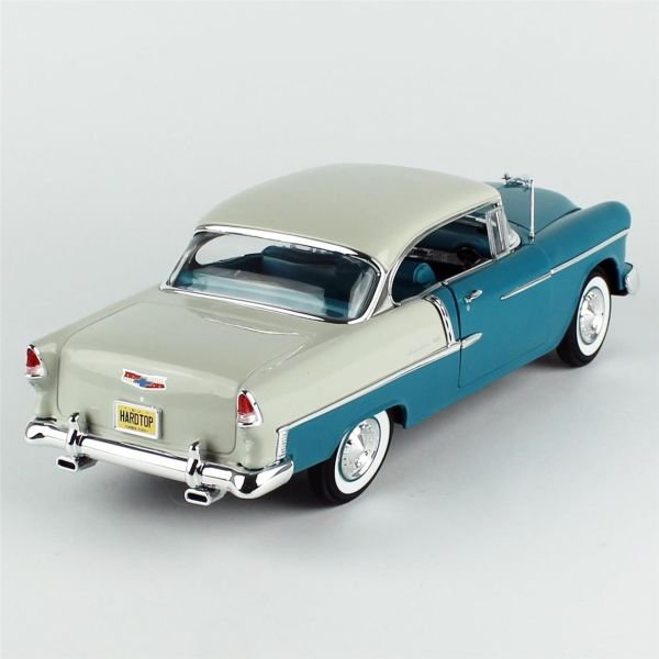 AutoWorld AMM1295 1/18 Ölçek, 1955 Chevrolet Bel Air Hardtop Hemmings, Sergilemeye Hazır Metal Araba Modeli