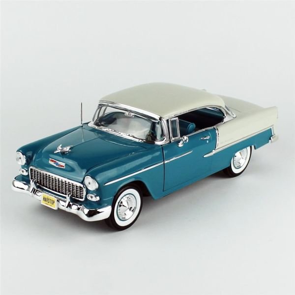AutoWorld AMM1295 1/18 Ölçek, 1955 Chevrolet Bel Air Hardtop Hemmings, Sergilemeye Hazır Metal Araba Modeli