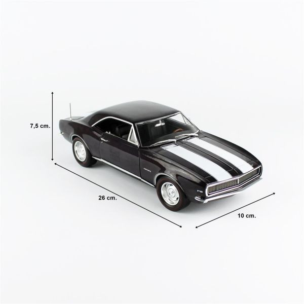 AutoWorld AMM1297 1/18 Ölçek, 1967 Chevrolet Camaro Z/28 RS (MCACN), Royal Plum, Sergilemeye Hazır Metal Araba Modeli