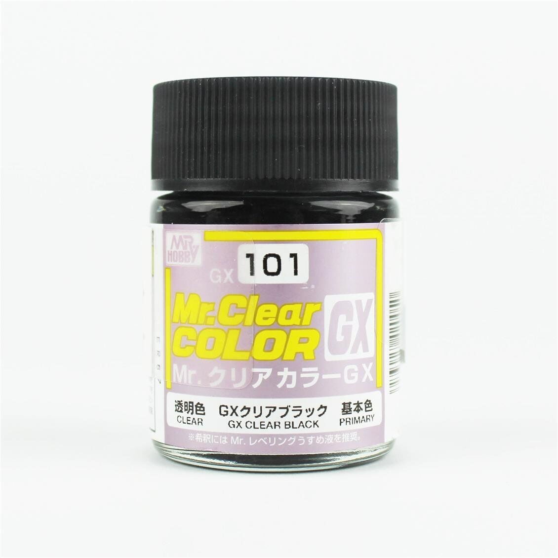 Mr.Hobby GX-101 18 ml. Clear Black, Mr.Clear Color Serisi Model Boyası