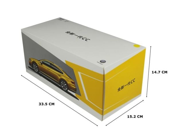 Paudi Model 2570GL 1/18 Ölçek, 2018 Volkwagen CC Arteon, Altın, Sergilemeye Hazır Metal Araba Modeli