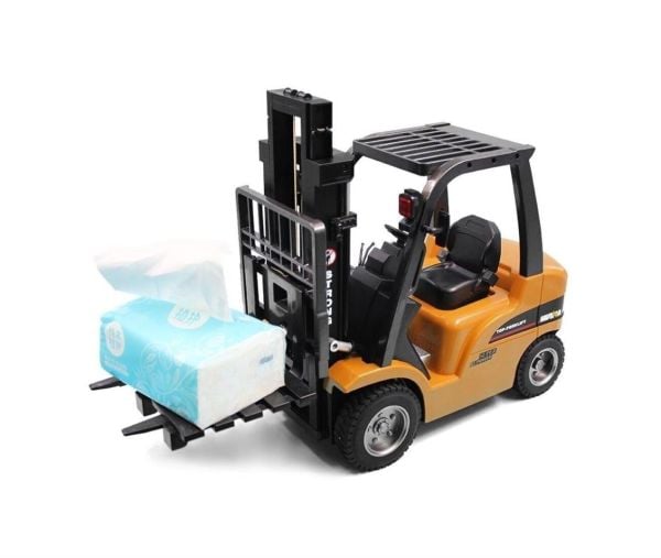 Huina 1577 1/10 Ölçek, Forklift, Metal Çatallı ve Aparatlı, 8 Kanal Uzaktan Kumandalı İş Makinası