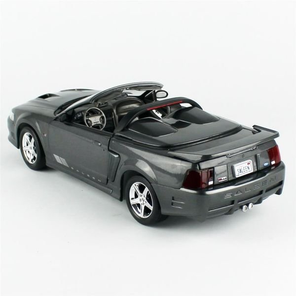 AutoWorld AMM1306 1/18 Ölçek, 2003 Mustang Saleen S281 SC Speedster, Dark Shadow Gray, Sergilemeye Hazır Metal Araba Modeli